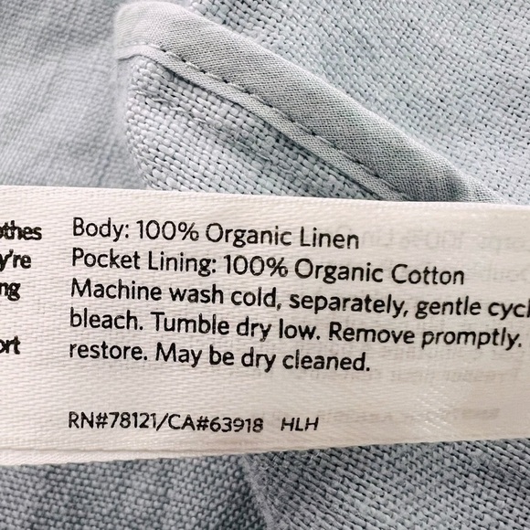 Eileen Fisher Heavy Organic Linen Drape Front Jacket Dawn Blue Size L NEW - Picture 11 of 11